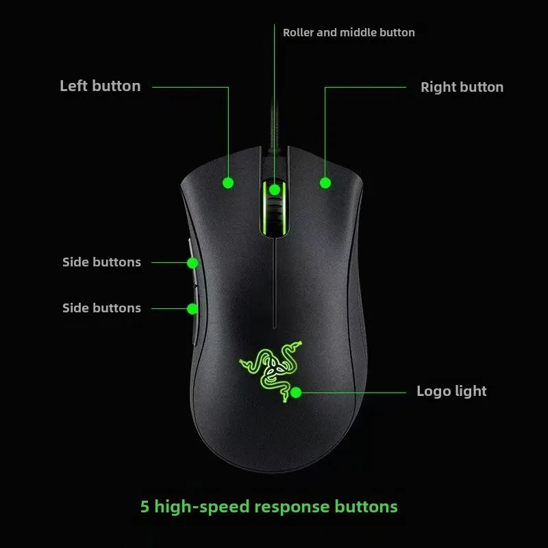 Mouse Gamer com Fio Razer Deathadder Viper Edição Padrão 6400