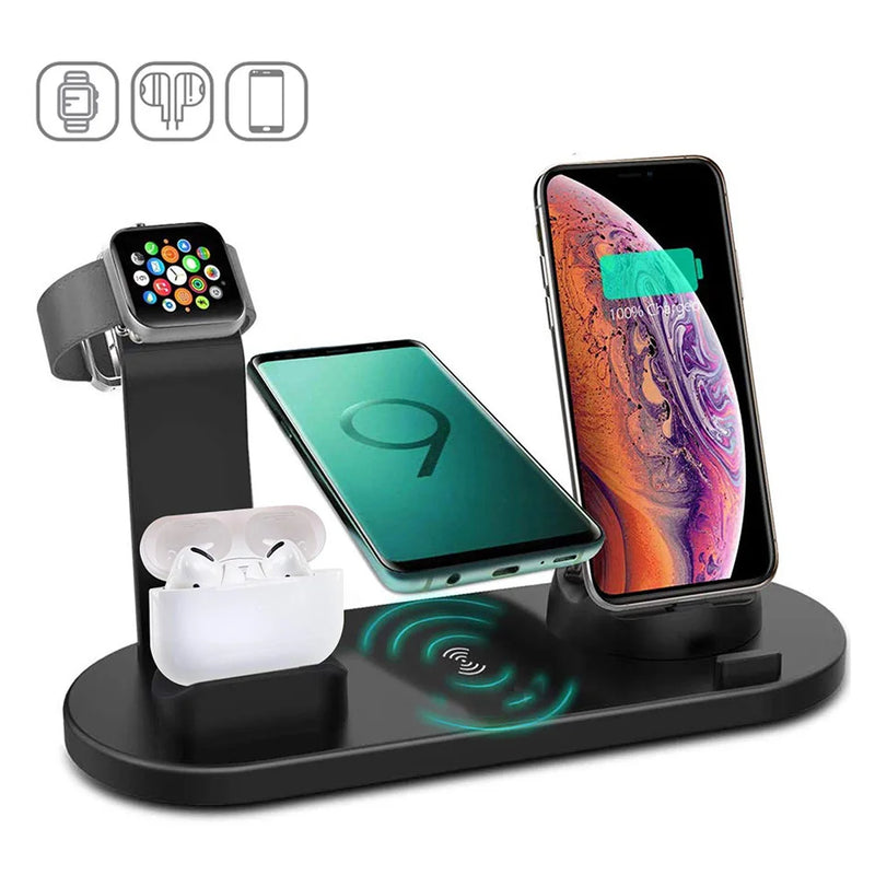 Carregador Sem Fio 7 em 1 de 30W – Base de Carregamento Rápido para iPhone 14, 13, 12 Pro Max