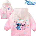"Jaquetas da Disney do Stitch para Meninas – Jaquetas Infantis com Estampa Fofa de Desenho, Casuais, Esportivas, Casaco Infantil de Inverno