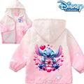 "Jaquetas da Disney do Stitch para Meninas – Jaquetas Infantis com Estampa Fofa de Desenho, Casuais, Esportivas, Casaco Infantil de Inverno