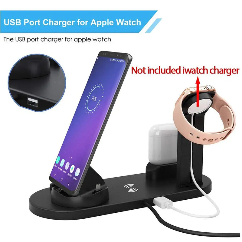 Carregador Sem Fio 7 em 1 de 30W – Base de Carregamento Rápido para iPhone 14, 13, 12 Pro Max